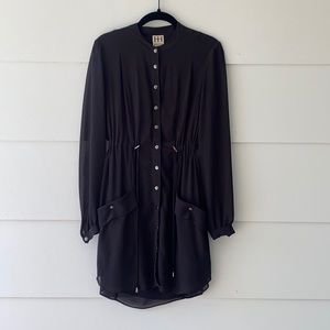 Haute Hippie Black Button Down Lined Dress